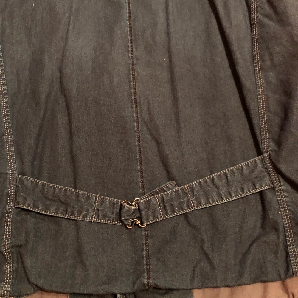 Jeremiah Men's Dark Blue Denim Vest Size Medium, Adjustable back strap, Pockets - Picture 8 of 9